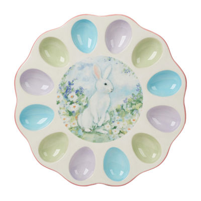 Certified International Easter Morning Earthenware Egg Plate