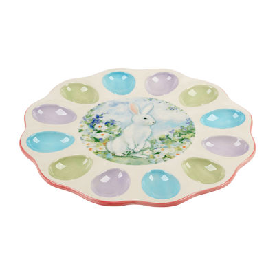 Certified International Easter Morning Earthenware Egg Plate