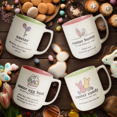 Certified International Easter Words 4-pc. Coffee Mug