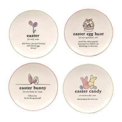 Certified International Easter Words 4-pc. Stoneware Appetizer Plate