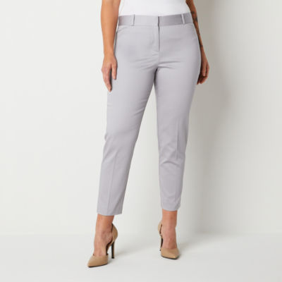 Liz Claiborne-Plus Emma Womens Mid Rise Classic Fit Ankle Pant