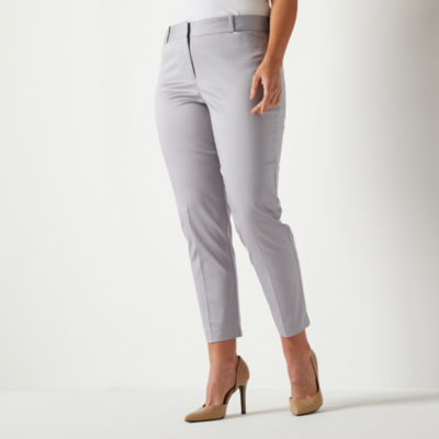 Liz Claiborne-Plus Emma Womens Mid Rise Classic Fit Ankle Pant