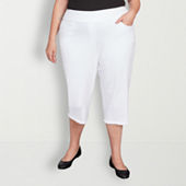 Real Size NWT Womens Plus White Capri Pants XL  White capri pants, Womens capri  pants, Capri pants