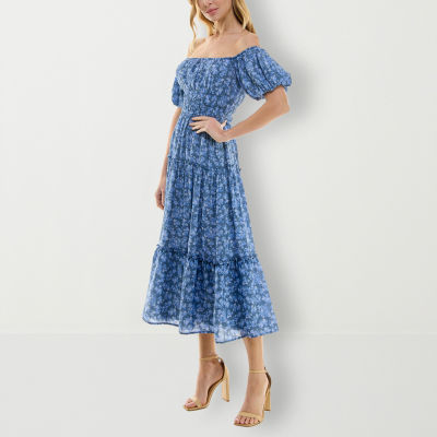 Foxie Fit and Flare Maxi Dress in Navy