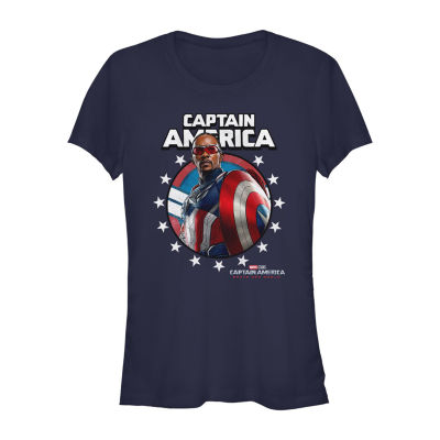 Marvel Captain America Brave New World Tee Womens Juniors Crew