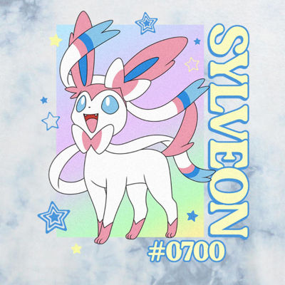 Pokemon Sylveon Cropped Tee Womens Juniors Crew Neck Short Sleeve Regular Fit Pokeman Graphic T-Shirt