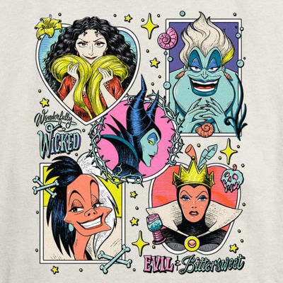 Disney Villians Evils And Bittersweet Tee Womens Juniors Crew Neck Short Sleeve Regular Fit Graphic T-Shirt
