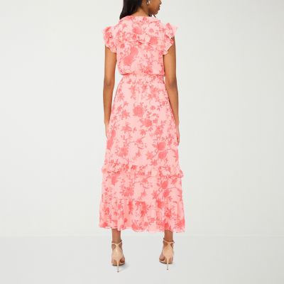 Sam And Jess Womens Short Sleeve Floral Maxi Dress