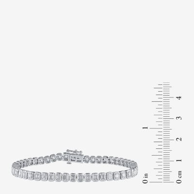 (F / Si1) Womens 5 CT. T.W. Lab Grown White Diamond 10K White Gold 7 Inch Tennis Bracelet