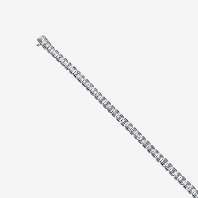 (F / Si1) Womens 5 CT. T.W. Lab Grown White Diamond 10K White Gold 7 Inch Tennis Bracelet