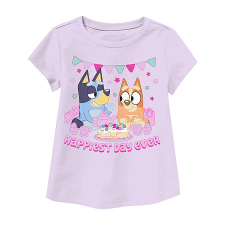 Toddler Girls Crew Neck Short Sleeve Bluey Graphic T-Shirt, 5t, Pink