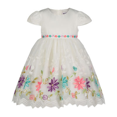 Blueberi Boulevard Toddler Girls Short Sleeve Cap Sleeve Flower Girl A-Line Dress