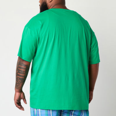 St. John's Bay Mens Crew Neck Short Sleeve Big and Tall Pajama Top