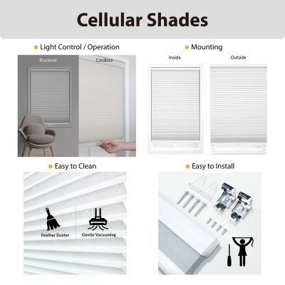 Cut-to-Width 1½" Cordless Blackout Cellular Shade