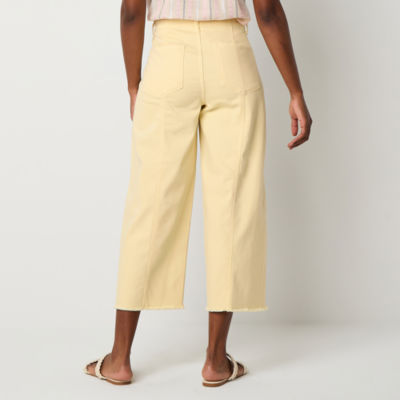a.n.a Soft Drape Womens High Rise Wide Leg Cropped Jean