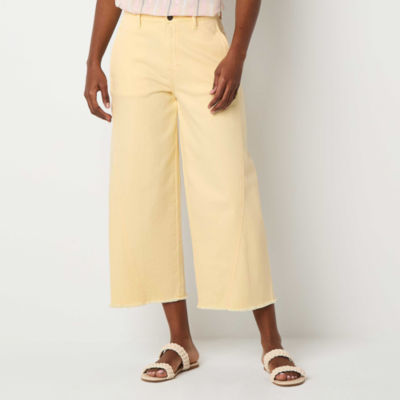 a.n.a Soft Drape Womens High Rise Wide Leg Cropped Jean