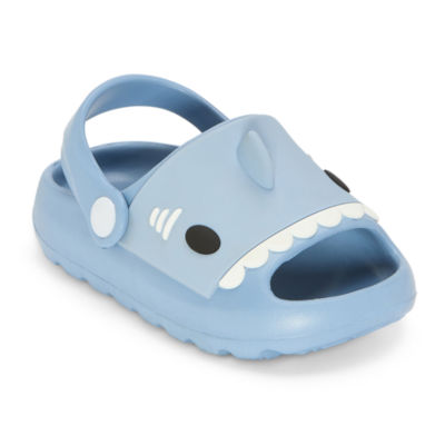 Okie Dokie Shark Toddler Boys Slide Sandals, Color: Sky Blue