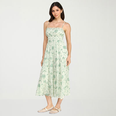 Summer　SALE　㉙ Trixxi Womens Juniors Sleeveless Midi Floral A-Line Dress, Color