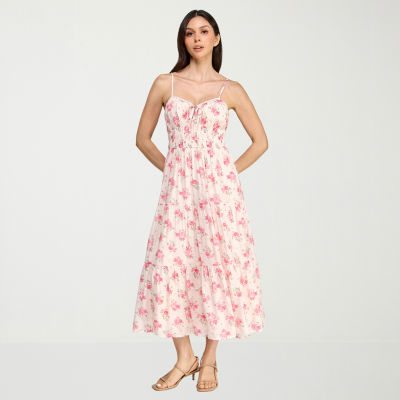 Trixxi Womens Juniors Sleeveless Midi Floral A-Line Dress, Color