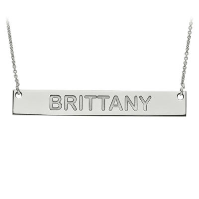 Personalized 7x51mm Block Name Bar Necklace