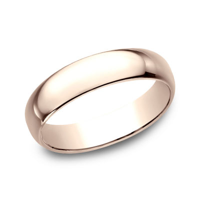 Mens 5mm 14K Rose Gold Wedding Band