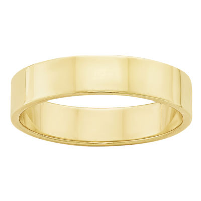 Womens 10K Yellow Gold Lightweight Flat Wedding Band