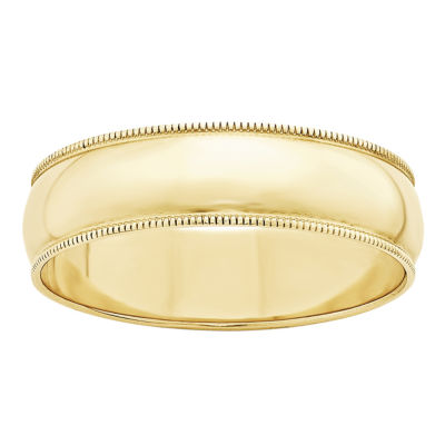 Mens 6MM 10K Gold Wedding Band