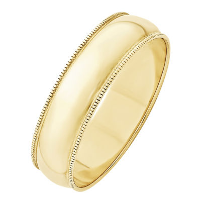 Mens 6MM 10K Gold Wedding Band