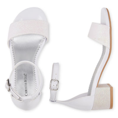 Christie & Jill Mallory Little & Big Kid Girls Round Open Toe Block Heel Pumps