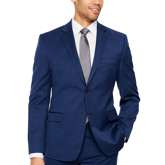 Collection by Michael Strahan Blue Texture Slim Fit Suit