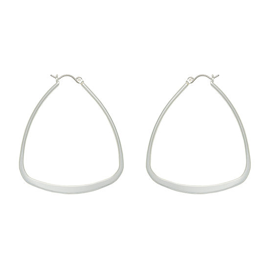 Mixit Silver Tone Triangle Hoop Earrings