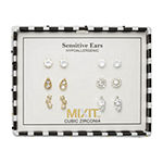 Mixit Silver & Gold Tone Stud 6 Pair Earring Set