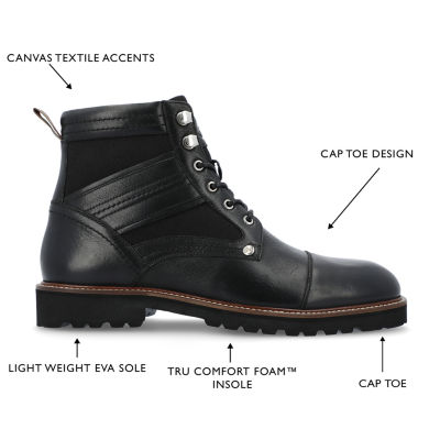 Thomas And Vine Mens Feron Flat Heel Lace Up Boots