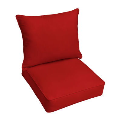 Mozaic Company Sunbrella Deep Seating Pillow and Cushion Set One Size Red 198$
