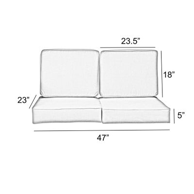 Mozaic Company Deep Seating Loveseat Cushion Set,Corded Patio Seat Cushion - Cast Horizon