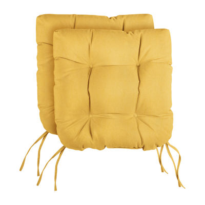 Mozaic Company Tufted U-Shaped Solid Seat Cushion (Set of 2), One Size, Yellow