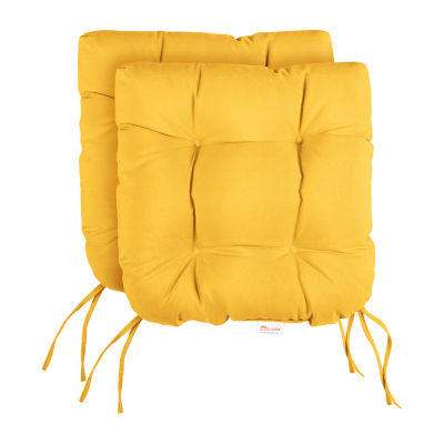 Mozaic Company Sunbrella Tufted U-Shape Seat Cushion Set of 2 One Size Yellow 165$