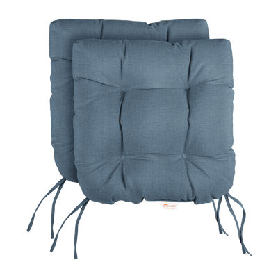 Mozaic Company Sunbrella Tufted U-Shape Seat Cushion Set of 2 One Size Blue 165$