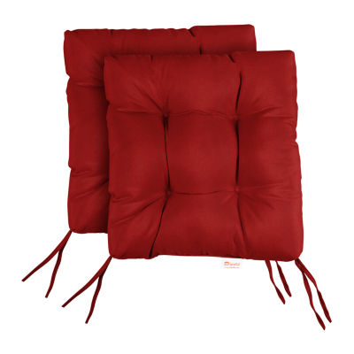 Mozaic Company Sunbrella Tufted Square Seat Cushion Set of 2 One Size Red 98$