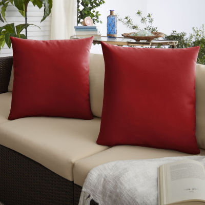 Mozaic Company Knife Edge (Set Of 2) Outdoor Pillow - Canvas Jockey Red