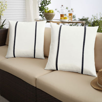 Mozaic Company Sunbrella Canvas Natural Pillow Double Flange (Set of 2)