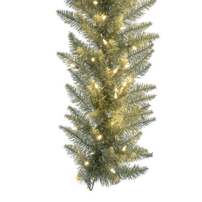 Vickerman 9' Champagne Christmas Garland with 100Warm White LED Lights