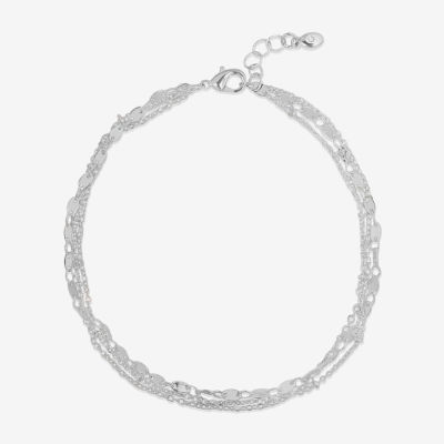 Bijoux Bar Delicates Silver Tone 9 Inch Link Ankle Bracelet