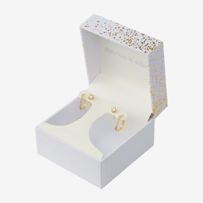 Sparkle Allure 2 Pair Cubic Zirconia Earring Set