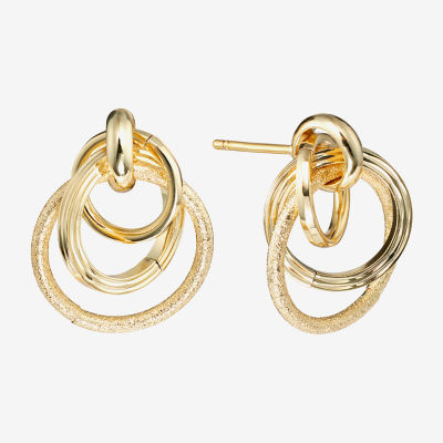 Silver Reflections Doorknocker Womens 14K Gold Over Brass Drop Earrings