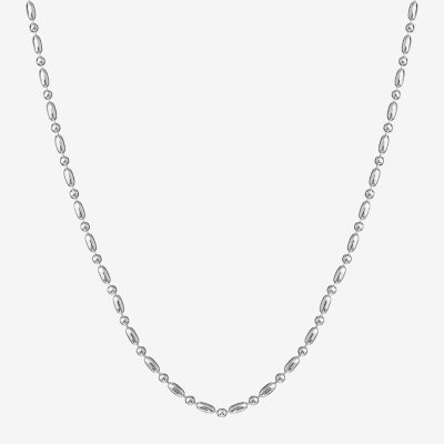 Pure Silver Over Brass 16 Inch Bead Chain Necklace