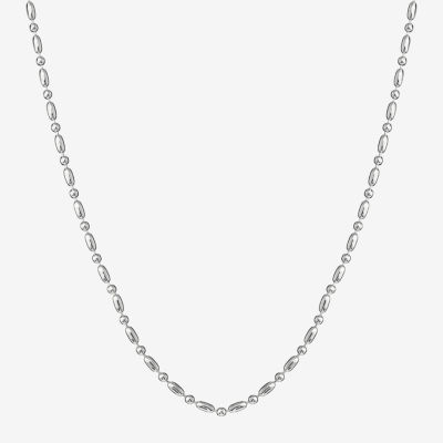 Silver Reflections Womens Pure Over Brass Inch Bead Chain Necklace