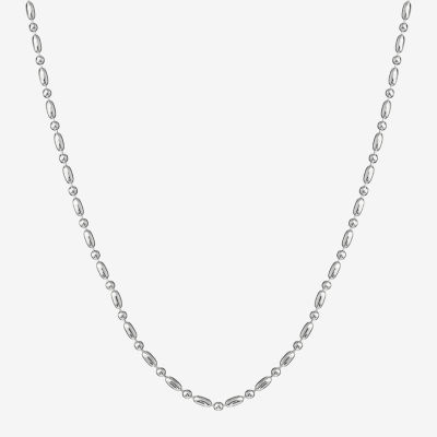 Silver Reflections Pure Over Brass Inch Bead Chain Necklace