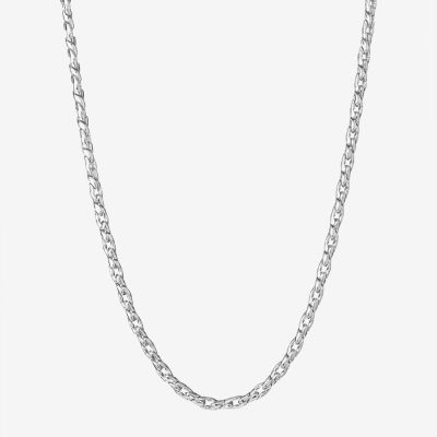 Pure Silver Over Brass 18 Inch Rope Chain Necklace