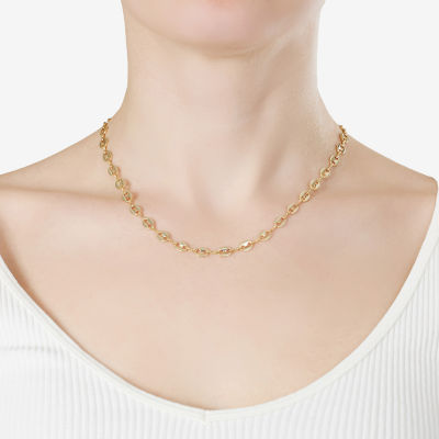 Silver Reflections 14K Gold Over Brass 16 Inch Mariner Chain Necklace
